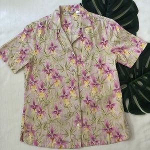 Tommy Bahama Camp Top 100% Silk EUC